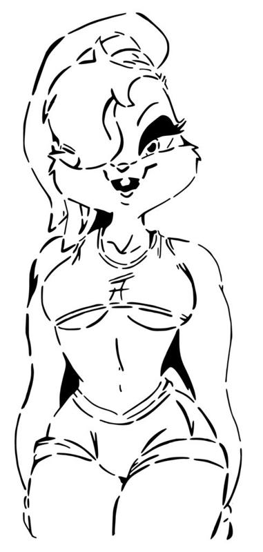 Lola Bunny stencil 4