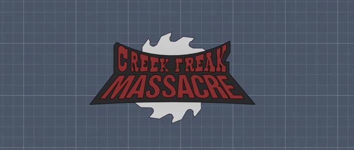 Creek Freak Massacre spinning sign - Thorpe Park