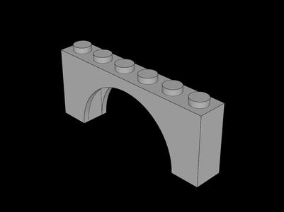 Lego Compatible (15254.dat) Arch  1 x  6 x  2 with Thin Top
