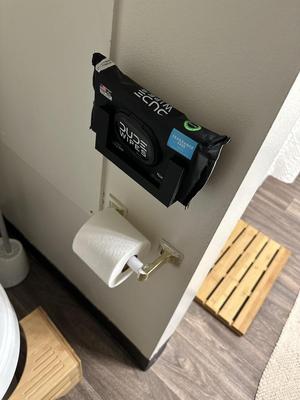 Mini bathroom shelf for wipes!!