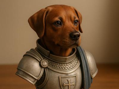 Noble Labrador Knight Bust (3D Print Model)
