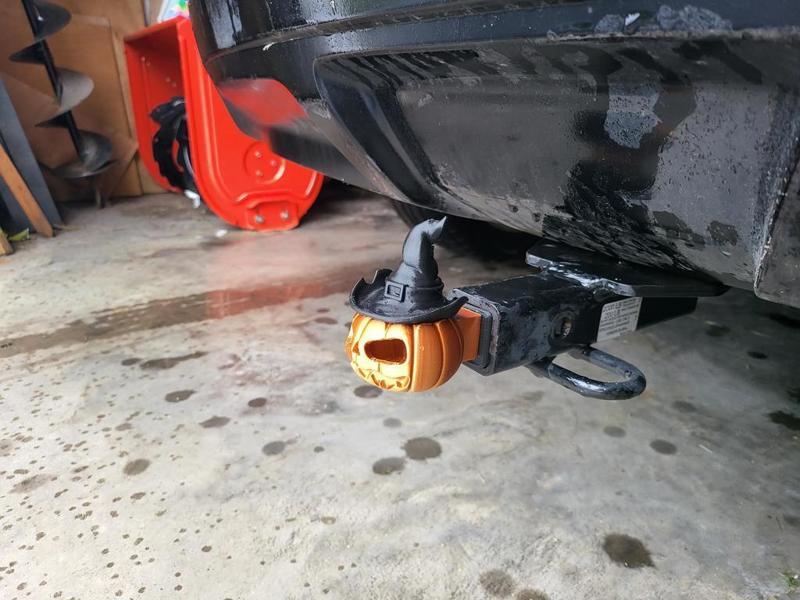 Modular Trailer Hitch Cover for 1 1/4 inch receiver - Halloween Pumpkin