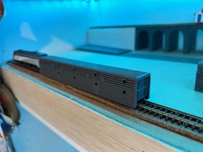 Le Shuttle N Gauge train carriage. 