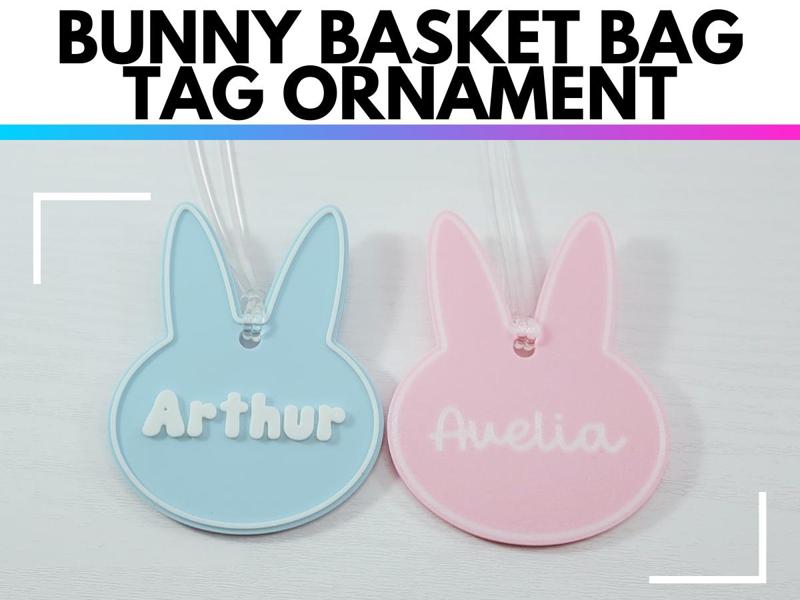Bunny Easter Basket Tag Ornament