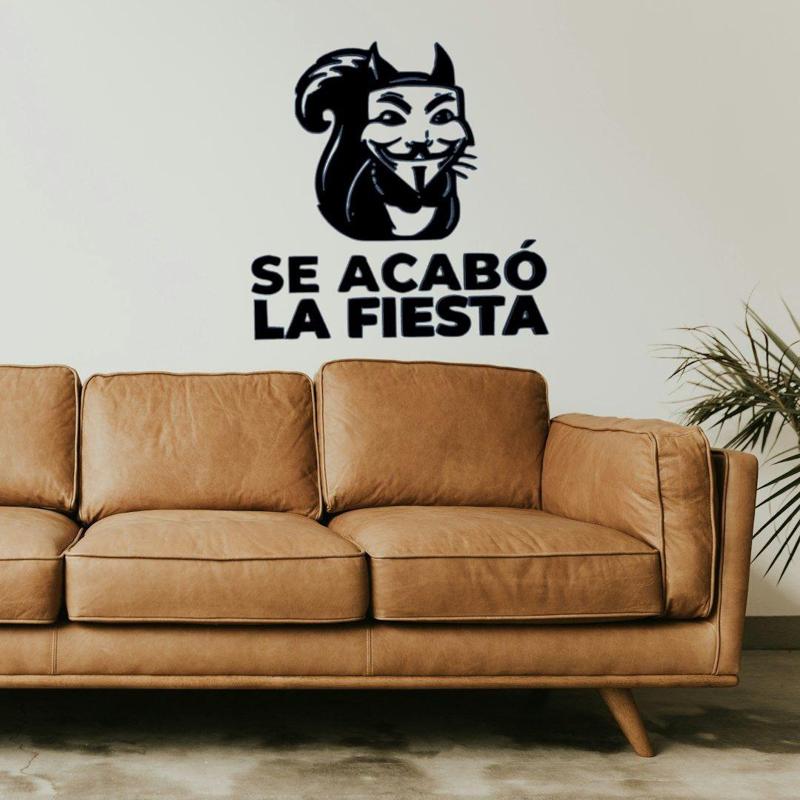 SQUIRREL THE PARTY IS OVER WALL DECORATION