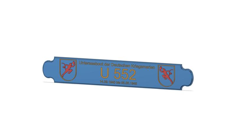 U boat U 552 name plate