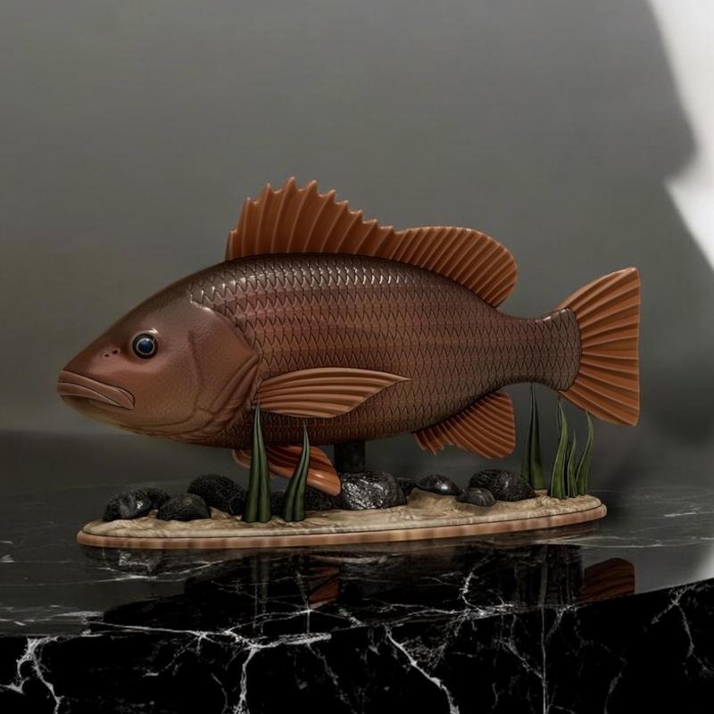 fish mangrove jack / mangrove red snapper / Lutjanus argentimaculatus statue underwater detailed texture for 3d printing