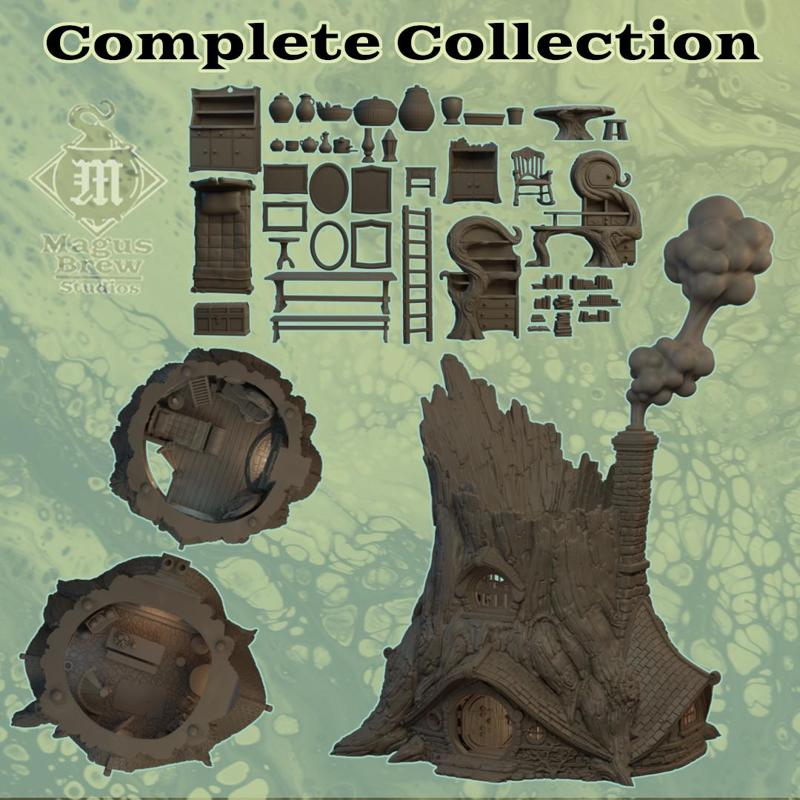 Druid Sanctuary -Tree House and Furniture Collection-32mm scale
