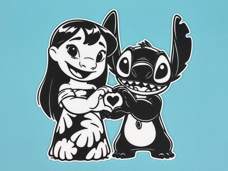 Lilo and Stitch with a Heart 2D Wall Art No AMS