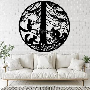 Squirrels in Forest 2D Wall Art/Window Art
