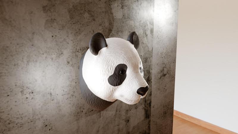 panda head wall mount stl