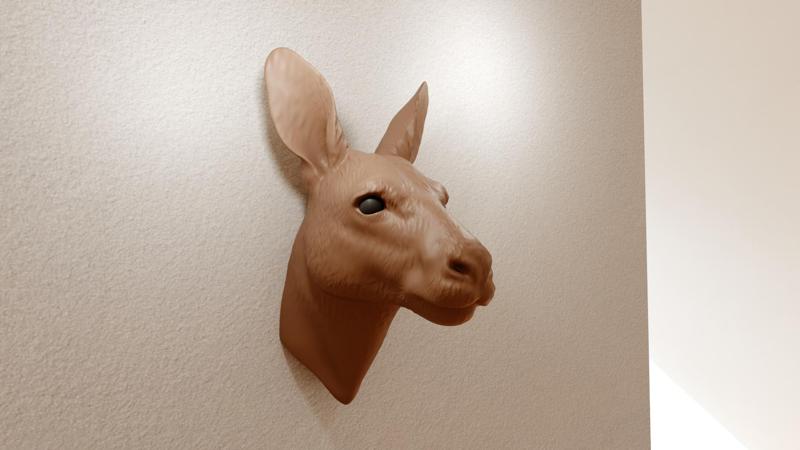kangaroo head wall mount stl