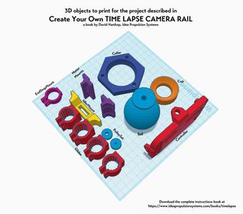 Objects for the project described in the book Create Your Own TIME LAPSE CAMERA RAIL