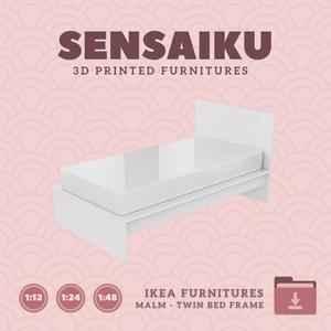 Miniature Replica Malm Bed Frame - Twin Bed - IKEA (1:12,24,48) - 3D Print Instant Download