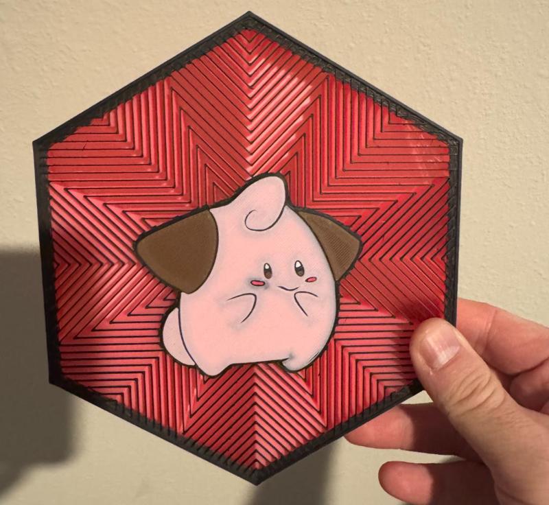 #173 Cleffa Hex wall Art
