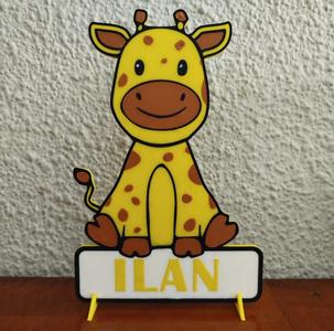 DECORATIVE GIRAFFE SIGN WITH BRACKETS (EDITABLE)