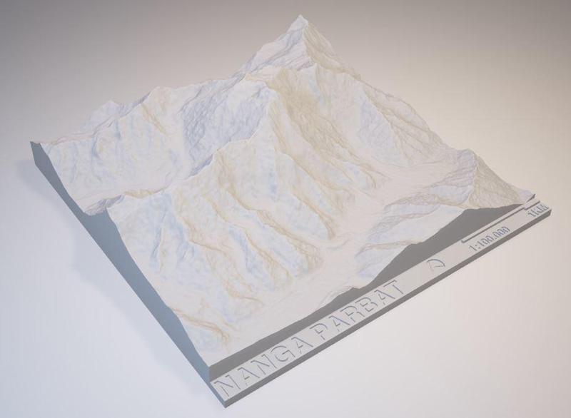 Nanga Parbat 1:100.000 scale model