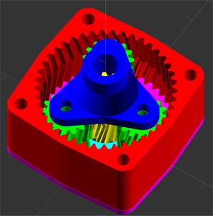 Parametric Epicyclic Gearbox. Helical Support.