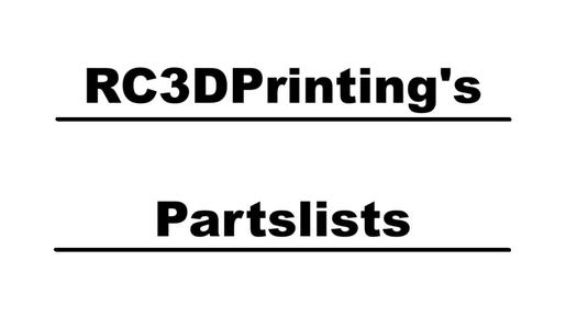 RC3DPrinting's Models Partslists