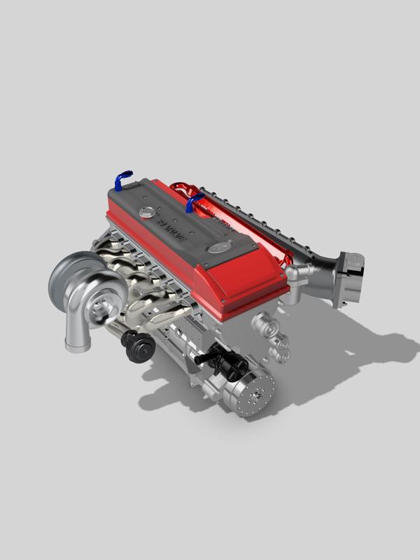 Ford Barra Turbo Engine LOW POLY