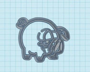 Pokemon: Lechonk Cookie Cutter