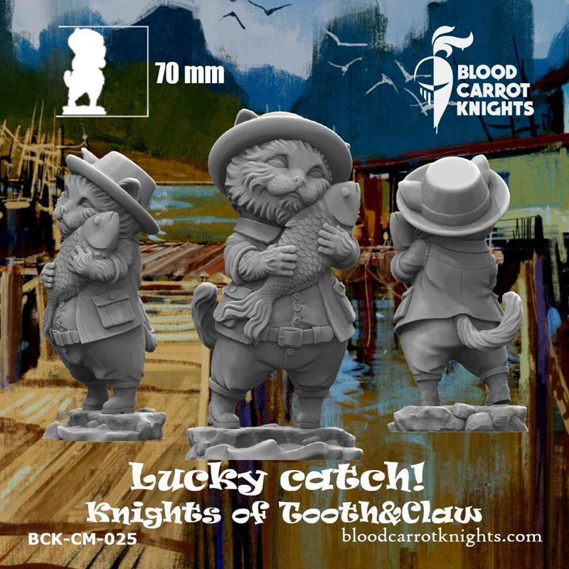 Lucky Catch | Cute Fisher Kitten with Fish Figure