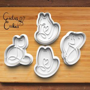 Cat Line Art Cookie Cutter set 0596