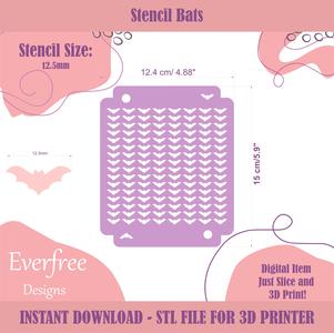 Bat Shaped Sprinkle Stencil, Halloween Sprinkle Stencil for Spooky DIY Royal Icing Sprinkles, Digital Download, STL by EverFree Designs