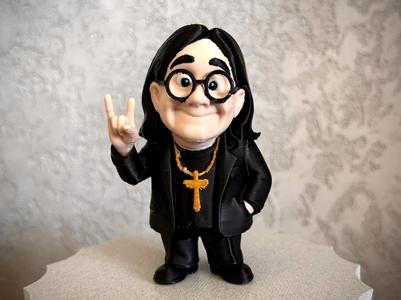 Ozzy Osbourne Figurine Toy Black Sabath Tribute