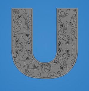 Decorated letter U