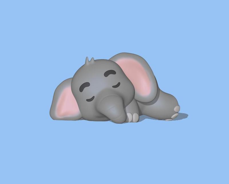 Cute Sleeping Elephant