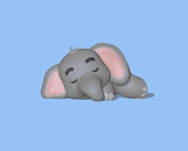 Cute Sleeping Elephant