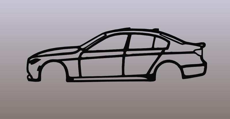 line art Bmw F30 335I, wall art Bmw F30 335I , Bmw F30