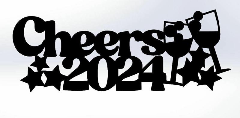 New Year 2024, wall art new year, 2024, 2d art 2024, line art 2024, decoration new year, wall art