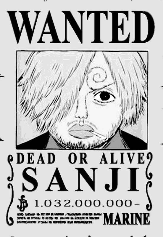 OnePiece Sanji Steckbrief Wanted HueForge