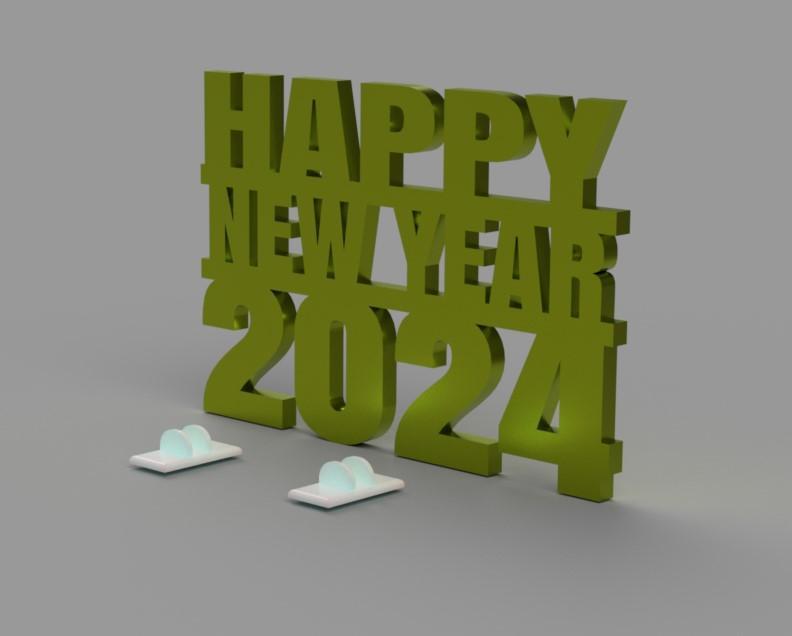 Happy New Year 2024 Desktop Sign Decor