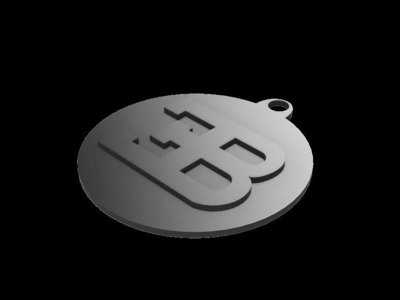 Bugatti logo  and writing keychain