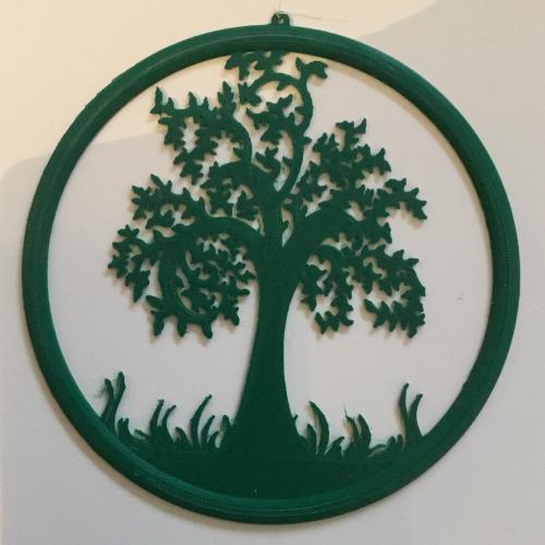 Window decoration with tree