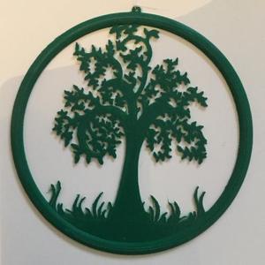 Window decoration with tree