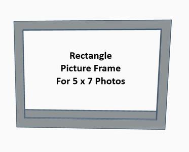 Flat Rectangle Picture Frame - Large (For 5x7 Pictures)