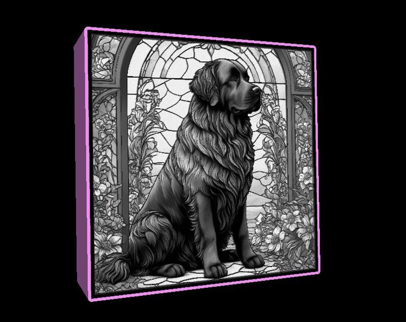 Lightbox Newfoundland Dog lithophane