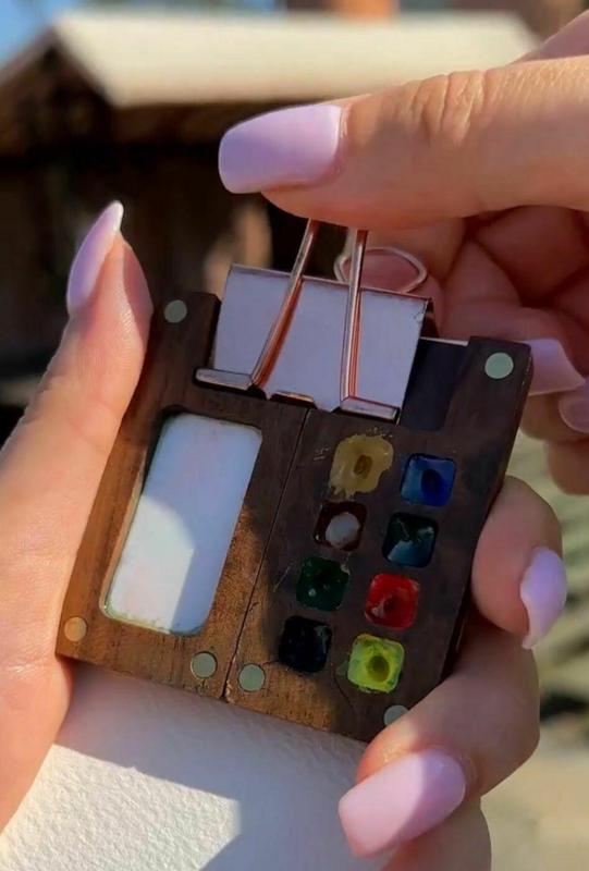 Palette for portable watercolor paints