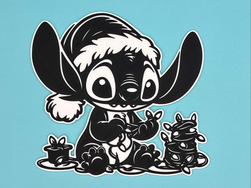 Christmas Lights Stitch 2D Wall Art No AMS Needed