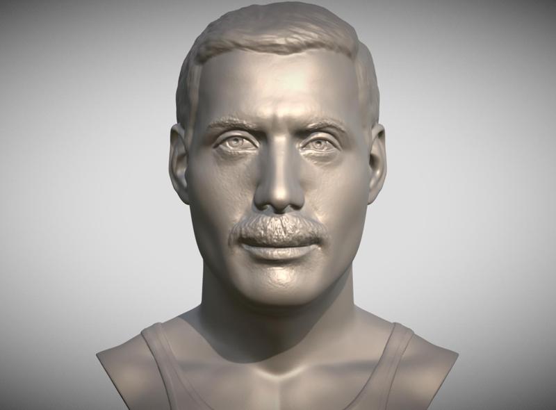 Freddie Mercury bust for 3D printing