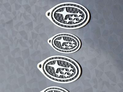 Subaru kychain whit hex pattern 