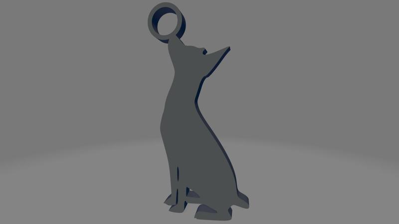 Fox Terrier silhouette keychain