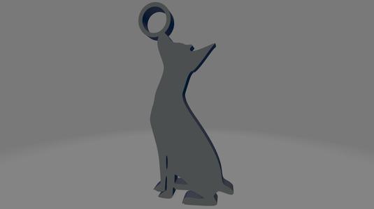 Fox Terrier silhouette keychain