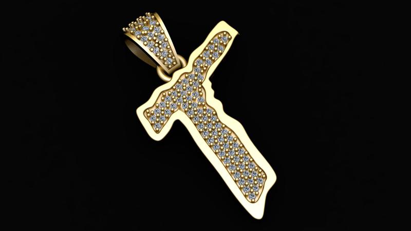 Horn Alphabet  T Pendant 3d printable Model