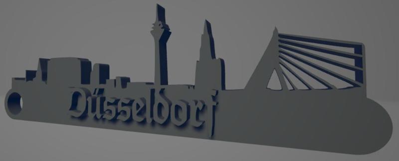 Düsseldorf city keychain (silhouette)