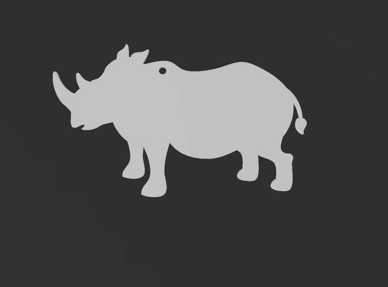 KEYRING Rhinoceros Keychain